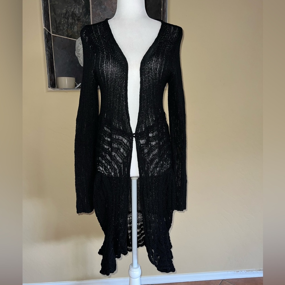 BCBGMAXAZRIA Knitted Open Duster Cardigan Size L